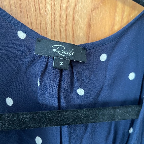 Rails Polk dot flutter sleeve button down S - Picture 3 of 7